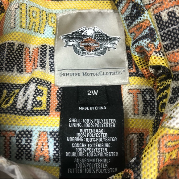 Harley Davidson Windbreaker Jacket Transparent Letter Block Spell Out, size 2W - Picture 10 of 14